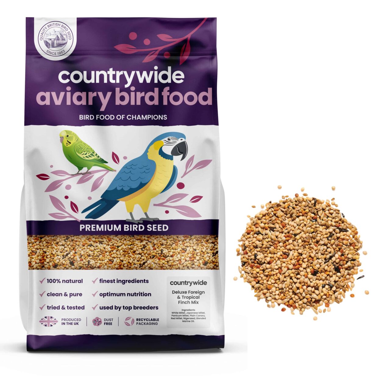Countrywide Deluxe Foreign And Tropical Finch Bird Seed Mix 20kg