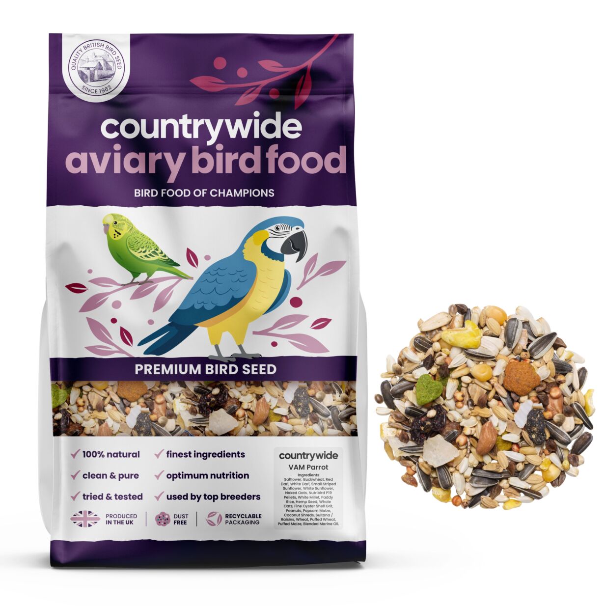 Countrywide VAM Parrot Low Sunflower Mix 12.5kg